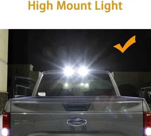 Miniatura 7 de Xotic Tech - Juego de 6 luces LED blancas de carga de montaje alto + luz de matrícula + juego de bombillas de luz inversa de respaldo + herramienta