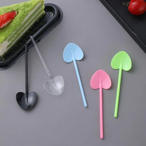 Miniatura 2 de OULIGET Cucharas de degustación de plástico, cucharas de plástico, cuchara de helado desechable, cuchara de postre, 4.1 pulgadas, 100 piezas, color.