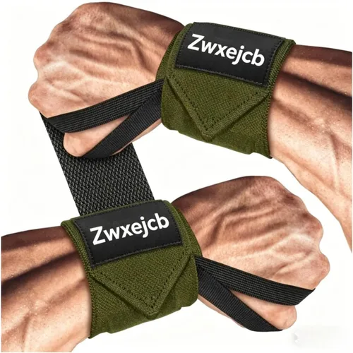 Miniatura 9 de Muñequeras de levantamiento de pesas, soporte resistente para gimnasio, prensa de banco y flexiones, correas de muñeca de poliéster y nailon de alta
