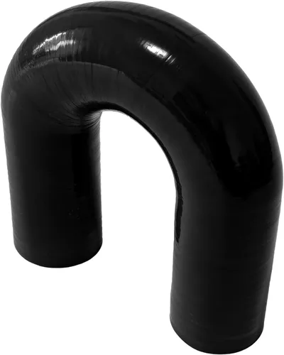 Miniatura 6 de Manguera de acoplamiento de silicona con forma de curva en U de 180 grados, 1.75 pulgadas de diámetro interior (45mm), tubo de codo de silicona Negro