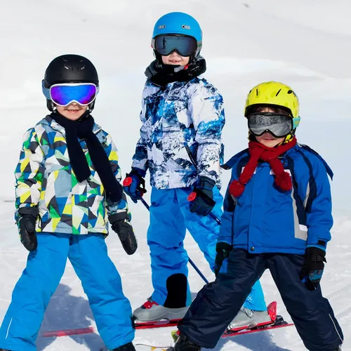 Miniatura 6 de Supertrip Gafas de esquí para niños, gafas de snowboard antivaho para niños y niñas de 5 a 15 años Marco blanco azul (Vlt 28%)