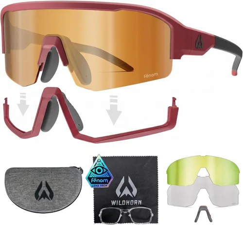 Miniatura 9 de Wildhorn Radke - Lentes de ciclismo MTB, UV400, gafas de sol deportivas de esquí y correr para mujeres y hombres, gafas de béisbol con 3 lentes