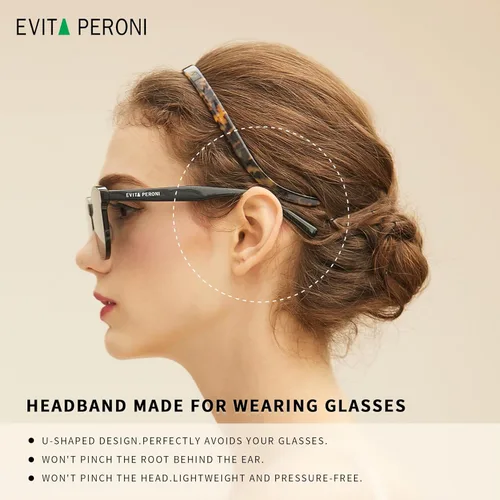 Miniatura 3 de EVITA PERONI Bandas para el cabello, sin presión, sin dolor de cabeza, cómodas diademas delgadas antideslizantes para cabello de mujer y moda