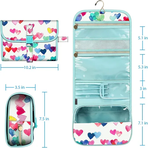 Miniatura 7 de Fintie Bolsa de viaje portátil para artículos de aseo personal, grande, resistente al agua, organizador de maquillaje, bolsa de almacenamiento