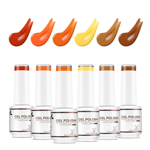 Miniatura 10 de Nicedeco Esmalte de uñas de gel sin hema, 6 colores, sin crueldad, vegano, rojo, borgoña, rojo, brillante, esmalte de uñas en gel para manicura