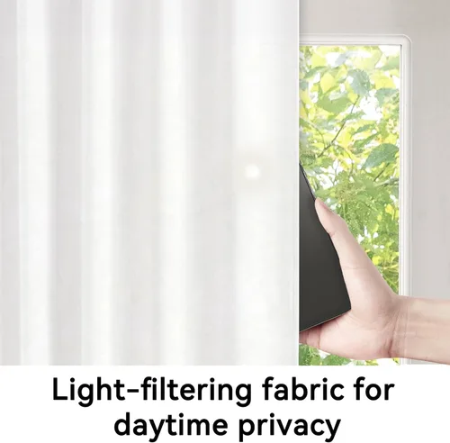 Miniatura 5 de Vatge - Cortinas autoadhesivas para puerta francesa, tratamiento de ventana con filtro de luz sin varillas ni perforaciones para puertas de cristal