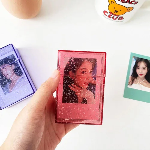 Miniatura 6 de Caja de almacenamiento de fotos transparente de 3 pulgadas, postales de ídolos de plástico de 3 pulgadas, soporte para tarjetas para fotos