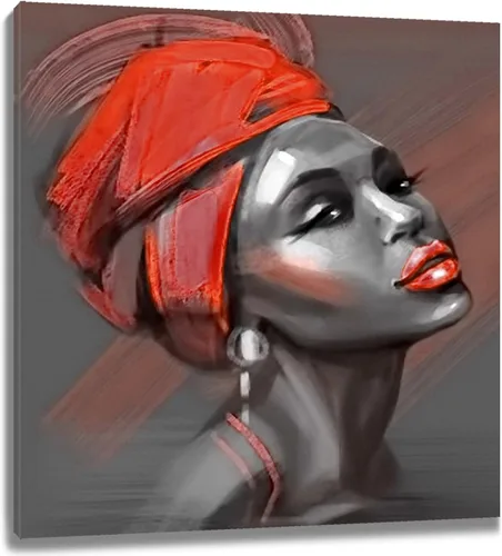 Miniatura 33 de LB Arte de pared de mujer afroamericana, mujer negra con cabello dorado, impresiones de pintura abstracta, belleza moderna negra y dorada para sala