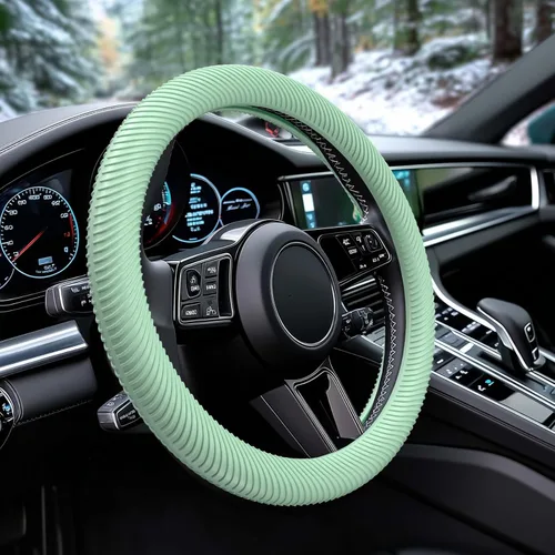 Miniatura 14 de WOCOCN Funda para volante de automóvil, funda delgada de silicona antideslizante para hombres y mujeres, accesorios interiores universales