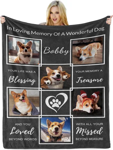 Miniatura 11 de Regalos conmemorativos para mascotas para gatos, manta personalizada para mascotas con imagen, manta de fotos personalizada en memoria de gato