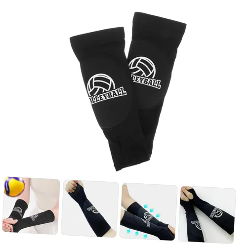Miniatura 6 de Mikikit 1 par de codos acolchados protectores de brazo deportivos para voleibol y baloncesto, soporte de compresión, almohadillas protectoras