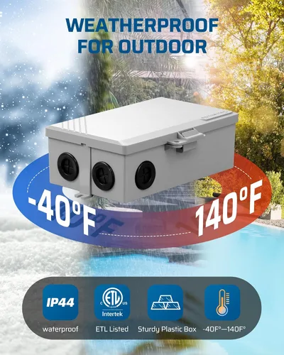 Miniatura 4 de DEWENWILS Temporizador para Bomba de Piscina, Caja de Temporizador Digital, 2HP 40A 120-277 VAC, Temporizador Programable de 7 Días con 20