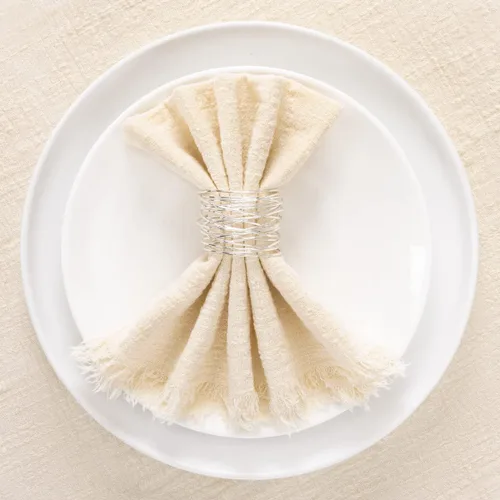 Miniatura 5 de Socomi Juego de 6 servilletas de lino de color beige, para Pascua, primavera, lavables, de algodón, con flecos, de 17 x 17 pulgadas, para bodas