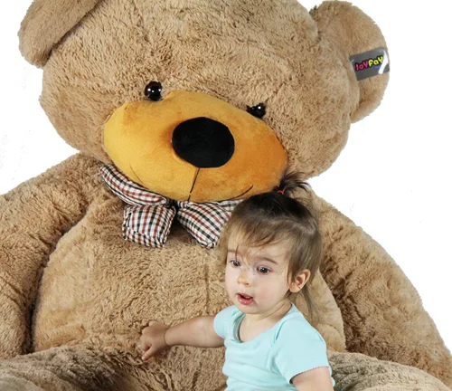 Miniatura 4 de Joyfay oso de peluche gigante de 78 pulgadas (6.5 pies) súper grande, oso de peluche de peluche suave, regalo grande de San Valentín (marrón)