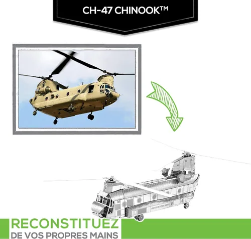 Miniatura 2 de Metal Earth CH-47 Chinook Kit de modelo de metal 3D