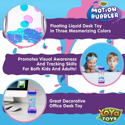 Miniatura 5 de YoYa Toys Liquimo - Bolígrafo de Burbujas de Movimiento Líquido 1 Paquete - Juguete Sensorial para Niños y Adultos - Temporizador de Burbujas