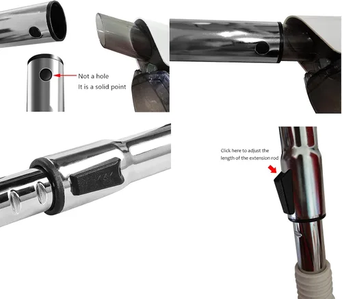 Miniatura 5 de VideoPUP - Varitas de extensión de 1-1/4 pulgadas, accesorios para aspiradora, manguera de vacío de 1.260 in, extensión de tubo cromado hasta 31