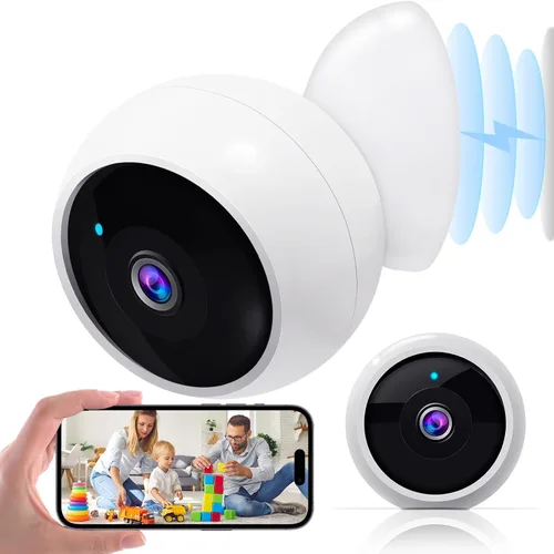 AMTIFO Cámaras de seguridad inalámbricas magnéticas para exteriores: WiFi inteligente 2K para interiores sin instalación - Cámaras inalámbricas