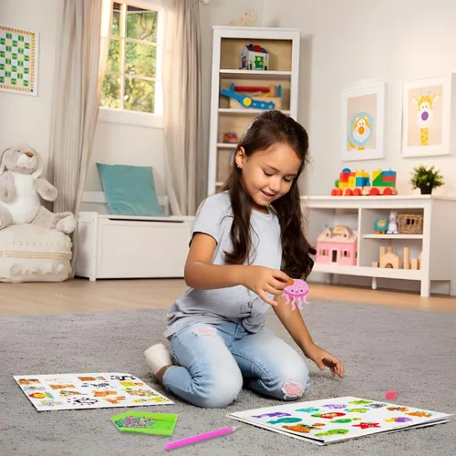 Miniatura 8 de Sinceroduct - Juego de 64 pegatinas de pintura de diamante 5D para niños y adultos, principiantes, pintura con diamantes por números, animales más