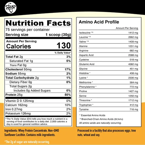 Miniatura 2 de TGS Nutrition 100 Proteína de suero en polvo sin sabor, sin azúcar - Limpia, sin ingredientes artificiales para hombres y mujeres - 5 libras a