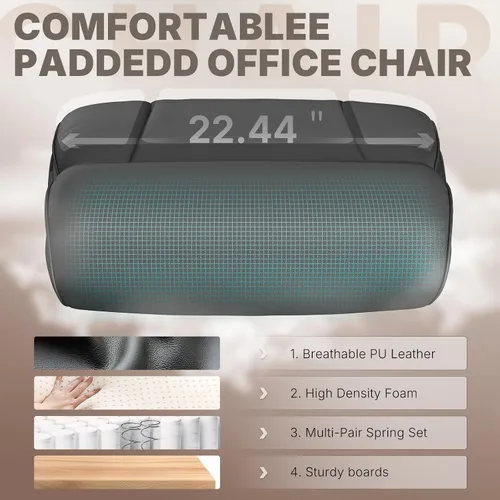Miniatura 8 de Silla de oficina, silla ergonómica de oficina grande y alta de 750 libras, silla de juegos de cuero con respaldo alto, silla ejecutiva ancha