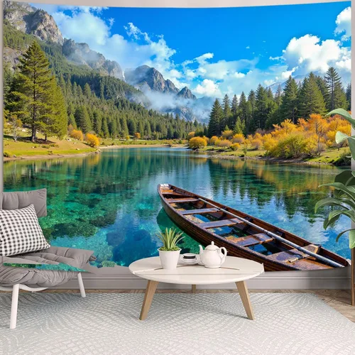 Miniatura 18 de Zussun Tapiz de Bosque Natural de Montaña Tapiz Verde de Pino Luz Solar Selva para Dormitorio Estético Planta Paisaje de Montaña Tapices Pequeños