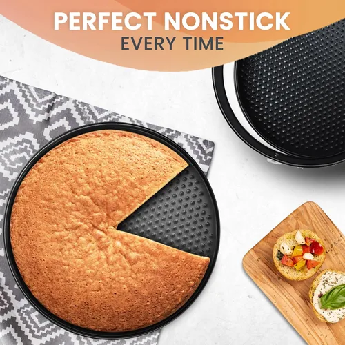 Miniatura 9 de RFAQK Molde Desmoldable Antiadherente de 9 Pulgadas – Molde Desmoldable para Tarta de Queso con Parte Inferior Extraíble, Espátula de Glaseado