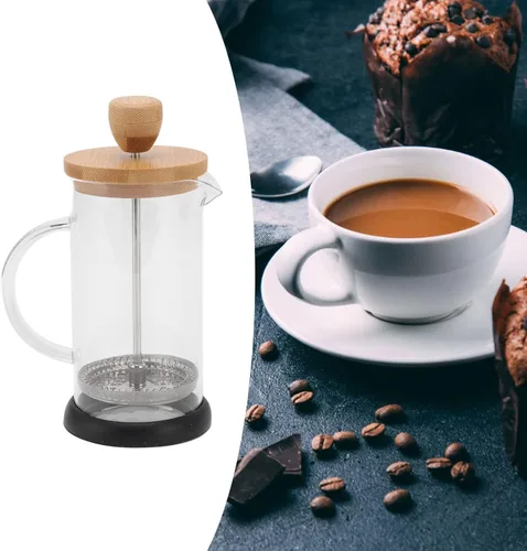 Miniatura 4 de flexman Cafetera de prensa francesa, vidrio de borosilicato de alta temperatura, acero inoxidable, prensa francesa para el hogar, oficina, al aire