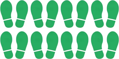 Miniatura 16 de PATIKIL Adhesivo de huellas de 6 x 2.5 pulgadas, 8 pares de zapatos de PVC para decoración de clase, guía de escaleras, color negro