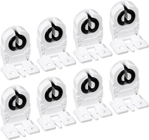uxcell 8 unids T8 luz fluorescente titular G13 base no derivada sola cabeza lámpara zócalo AC 250 V 2A para tubo fluorescente LED