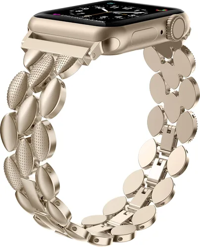Miniatura 8 de Moolia Correa Elegante de Metal Compatible con Correa de Apple Watch de 38mm, 40mm, 41mm, 42mm, Correa de Moda para Mujer, Correa de Repuesto