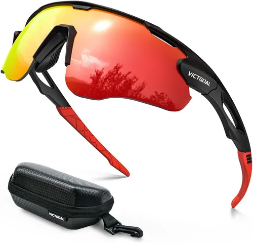 VICTGOAL Gafas de ciclismo para hombres y mujeres con lentes polarizadas, protección UV, gafas de sol de ciclismo TR90 marco para gafas de bicicleta