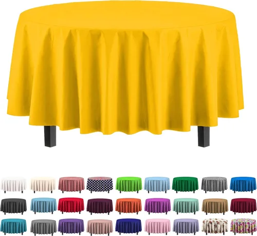 Miniatura 56 de Party Solids Paquete de 4 manteles de plástico color azul aguamarina, 54 x 108 pulgadas, mantel desechable para fiestas y pícnics