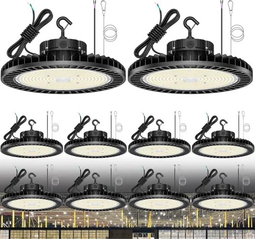 Miniatura 11 de 150W UFO LED alta luz de la bahía 22500LM ETL listado alta bahía LED tienda luces 5000K 0-10V regulable para almacén garaje AC100-277V