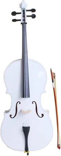 Miniatura 13 de Kit de violonchelo de madera maciza con estuche, arco y puente de colofonia, instrumento musical para principiantes, niños y adultos (4/4, negro)