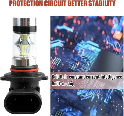 Miniatura 3 de QODOLSI 2 bombillas LED 9005/9006 antiniebla para automóvil, luces de circulación diurna, luz delantera de 6500 K, luces de haz bajo de 12 V 100 W