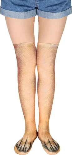 Miniatura 5 de FreeNFond Funny Socks Animal Paw Knee Tube Party Stockings Gag Gifts for Christmas White Elephant Gift Exchange
