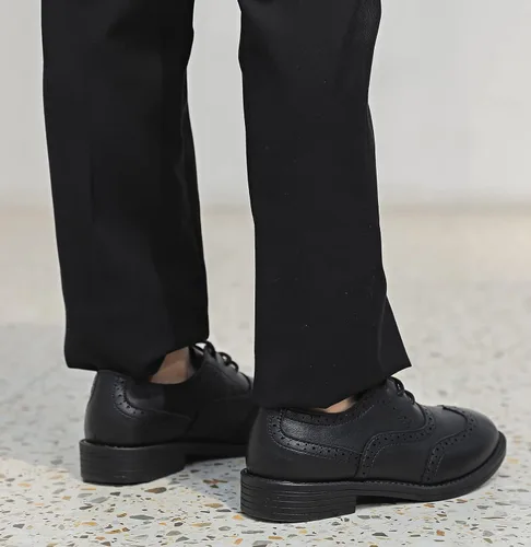 Miniatura 8 de DADAWEN Zapatos Oxford clásicos de cuero con cordones para niño, zapatos Oxford cómodos para uniforme escolar, boda, iglesia, zapatos de vestir