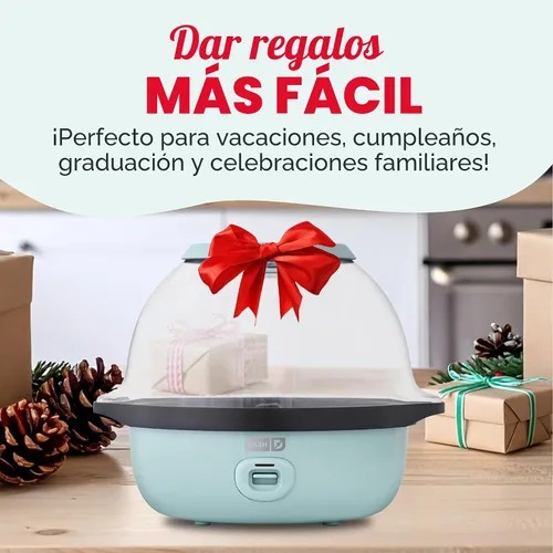 Miniatura 8 de DASH SmartStore™ Deluxe Máquina de palomitas de maíz con agitación, máquina eléctrica de palomitas de maíz con aceite caliente y tapa grande