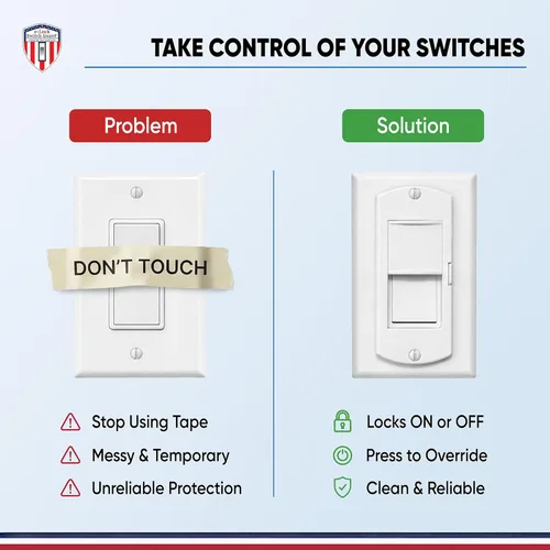 Miniatura 3 de eLock - Protector de interruptor para interruptores decorativos/basculantes, bloqueo de interruptor de luz a prueba de niños con botón