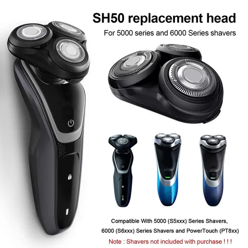 Miniatura 6 de Durimi Conjunto de cabezal completo de repuesto para afeitadoras Philips Norelco Series 5000