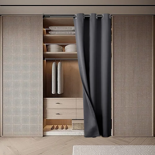 Miniatura 3 de BGment Cortina de puerta para puerta, cortina de armario para armario abierto, cortina opaca de privacidad con ojales con aislamiento térmico, 1