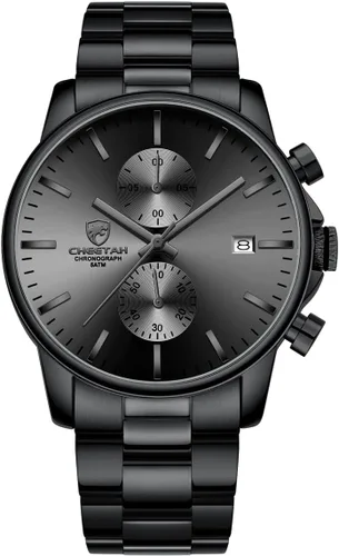 Miniatura 3 de GOLDEN HOUR Fashion Business - Relojes para hombre con cronógrafo, a prueba de agua, de acero inoxidable, reloj de cuarzo, con fecha automática