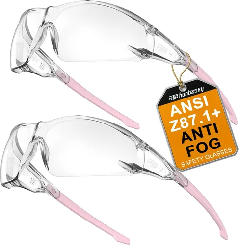 HTS HUNTERSKY ANSI Z87.1 Gafas de seguridad antivaho envolventes transparentes, gafas de laboratorio para pickleball y química con resistencia a los