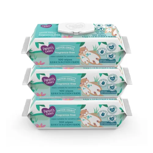 Toallitas de bebé sin fragancia premium, suaves, gruesas y adecuadas para pieles sensibles, 300 unidades, hipoalergénicas, 99% de agua, pH