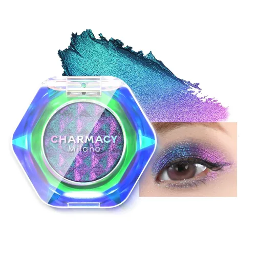 Miniatura 20 de CHARMACY Sombra de ojos multicromática con purpurina, sombra de ojos brillante con pigmentación intensa, sombra de ojos con acabado duocromático