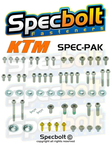Miniatura 2 de Specbolt Fasteners Euro Spec-Pak se adapta a: KTM SX SX-F EXC EXC-F XC XC-F XCF-W XC-W MXC & Freeride, Husqvarna TC TE, GasGas EC EX MC 65 85 125