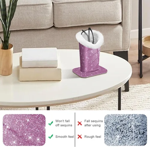 Miniatura 200 de Fintie Soporte para anteojos forrado de felpa con base magnética, estuche de cuero vegano prémium para lentes