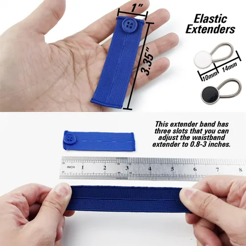 Miniatura 2 de TIHOOD Juego de 22 botones extensores, botón extensor de cintura elástica ajustable y flexible, extensores de cuello invisibles, botones