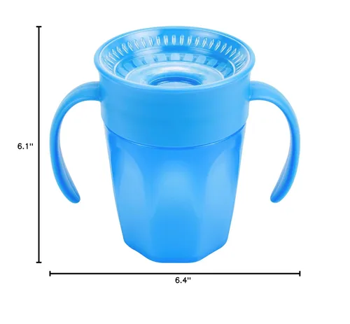 Miniatura 12 de Dr. Brown's Milestones Cheers 360 - Vaso de transición sin boquilla con asas, apto para viajes y sin fugas, para bebés y niños pequeños, azul y Azul